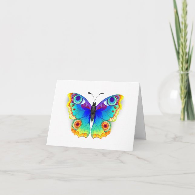 Rainbow Butterfly Peacock Öga Kort (Framsida)