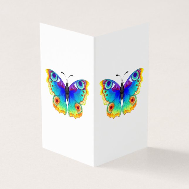 Rainbow Butterfly Peacock Öga Kort (Utsida)