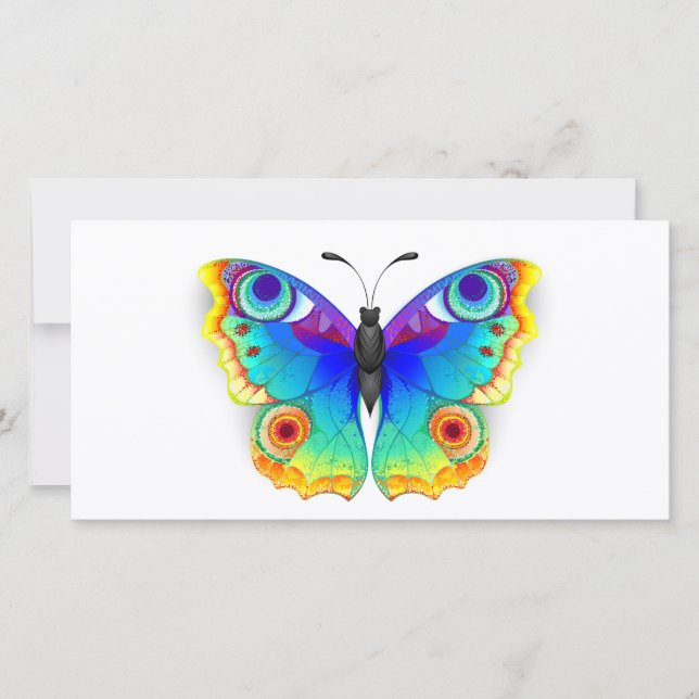 Rainbow Butterfly Peacock Öga Kort (Framsida)