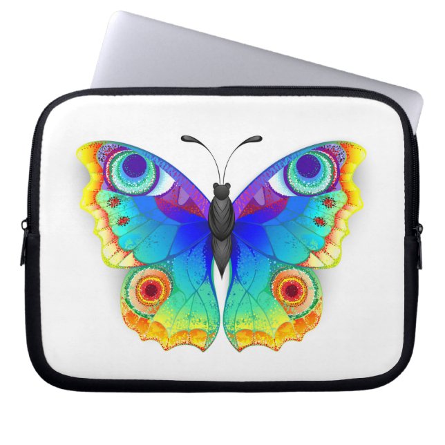 Rainbow Butterfly Peacock Öga Laptop Fodral (Framsidan)