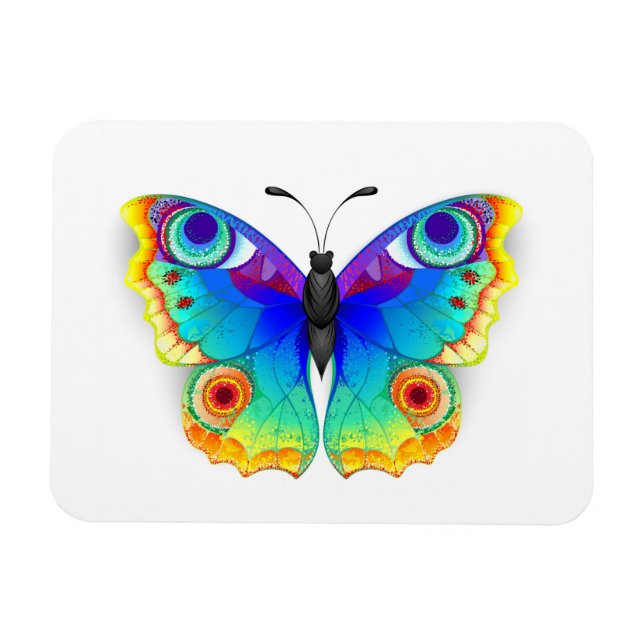 Rainbow Butterfly Peacock Öga Magnet (Horisontell)