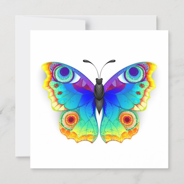 Rainbow Butterfly Peacock Öga Magnetisk Inbjudningskort (Framsida)