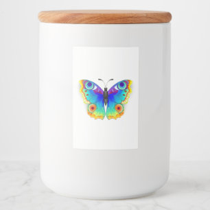 Rainbow Butterfly Peacock Öga Mat Etikett
