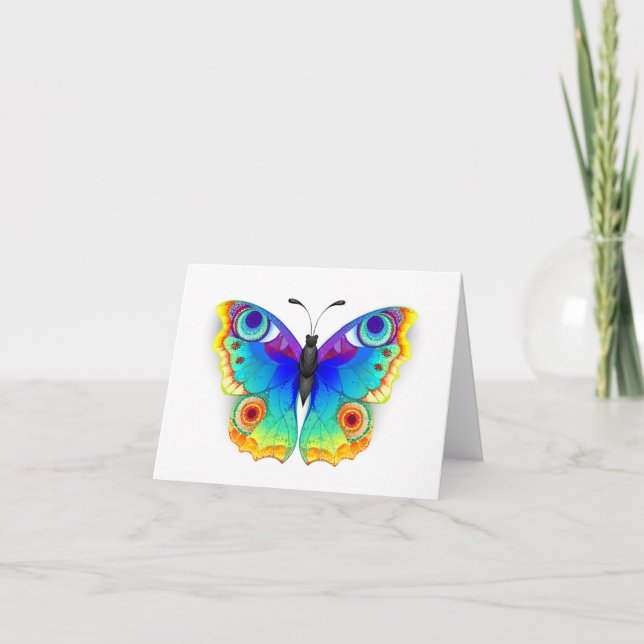 Rainbow Butterfly Peacock Öga Meddelande (Framsida)