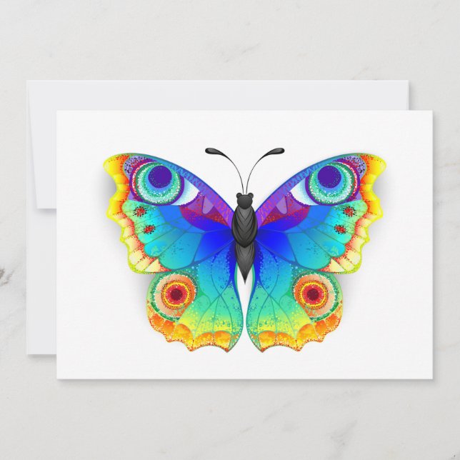 Rainbow Butterfly Peacock Öga Meddelande (Framsida)