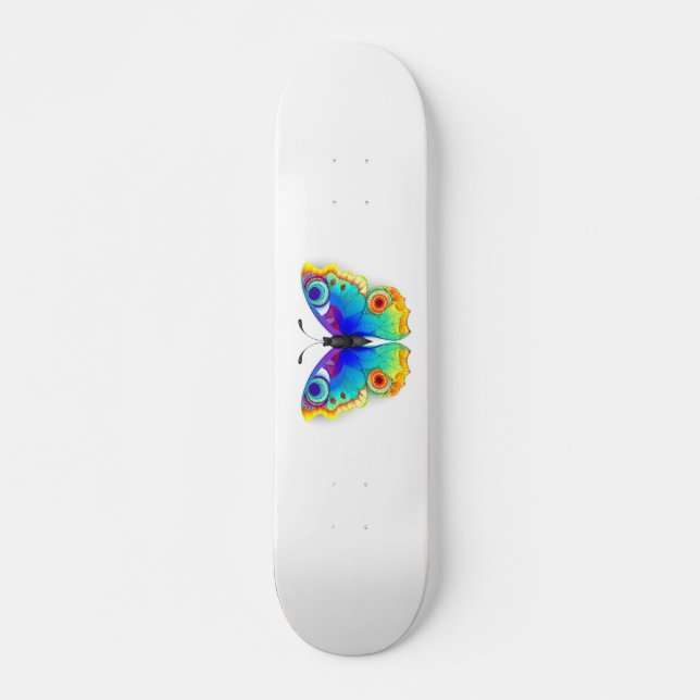 Rainbow Butterfly Peacock Öga Mini Skateboard Bräda 18,5 Cm (Framsida)
