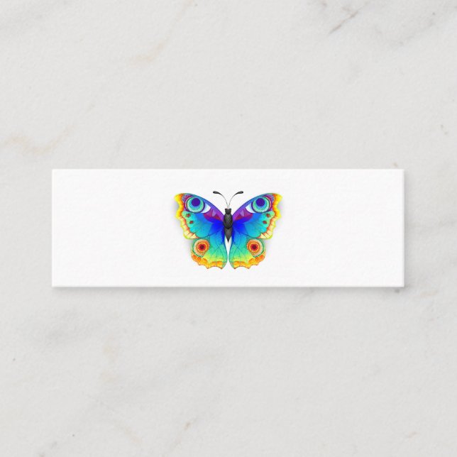 Rainbow Butterfly Peacock Öga Mini Visitkort (Framsida)