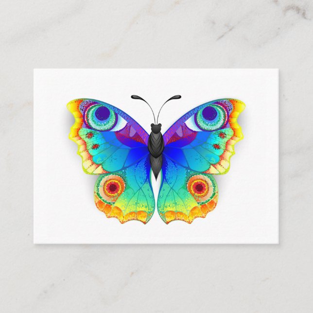 Rainbow Butterfly Peacock Öga Placeringskort (Framsida)