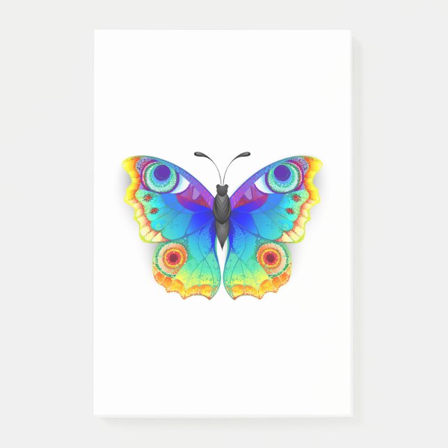 Rainbow Butterfly Peacock Öga Post-it Block (Framsida)