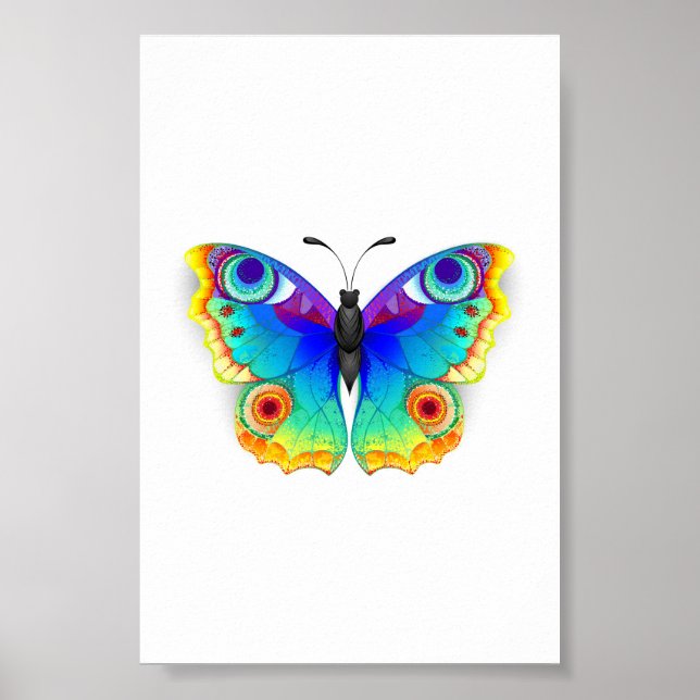 Rainbow Butterfly Peacock Öga Poster (Framsidan)