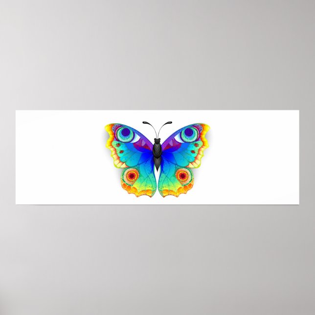 Rainbow Butterfly Peacock Öga Poster (Framsidan)