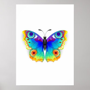 Rainbow Butterfly Peacock Öga Poster