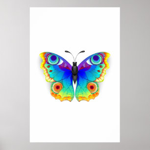 Rainbow Butterfly Peacock Öga Poster