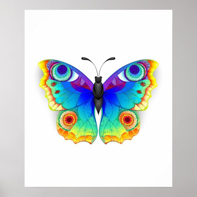 Rainbow Butterfly Peacock Öga Poster (Framsidan)