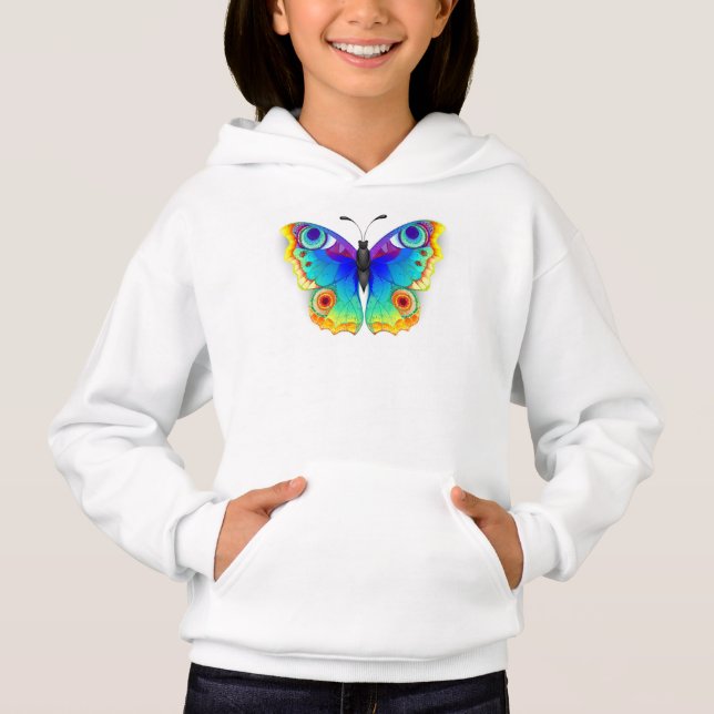 Rainbow Butterfly Peacock Öga T Shirt (Framsida)