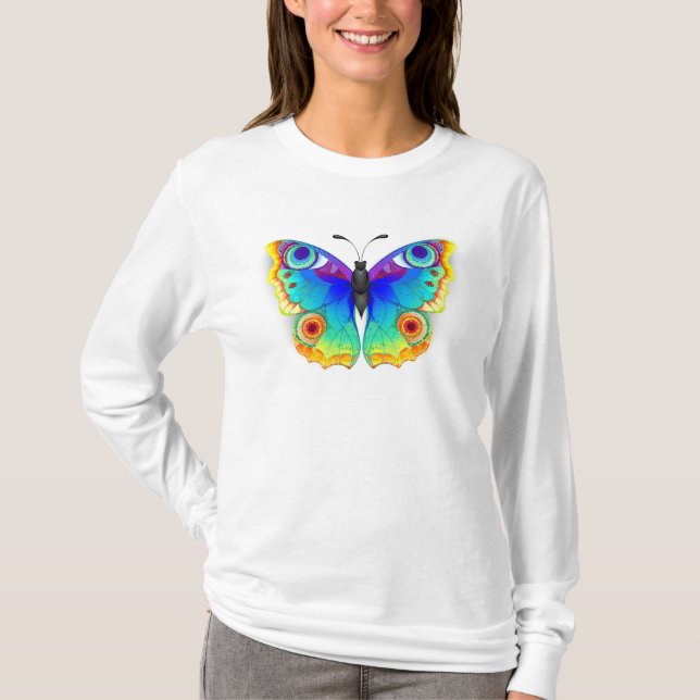 Rainbow Butterfly Peacock Öga T Shirt (Framsida)
