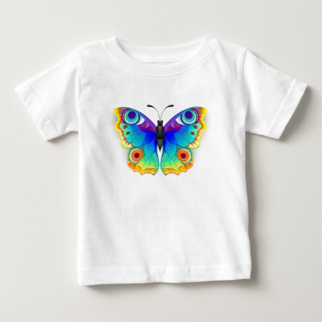 Rainbow Butterfly Peacock Öga T Shirt (Framsida)