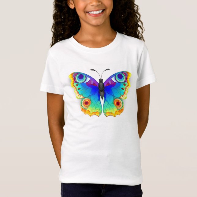 Rainbow Butterfly Peacock Öga T Shirt (Framsida)