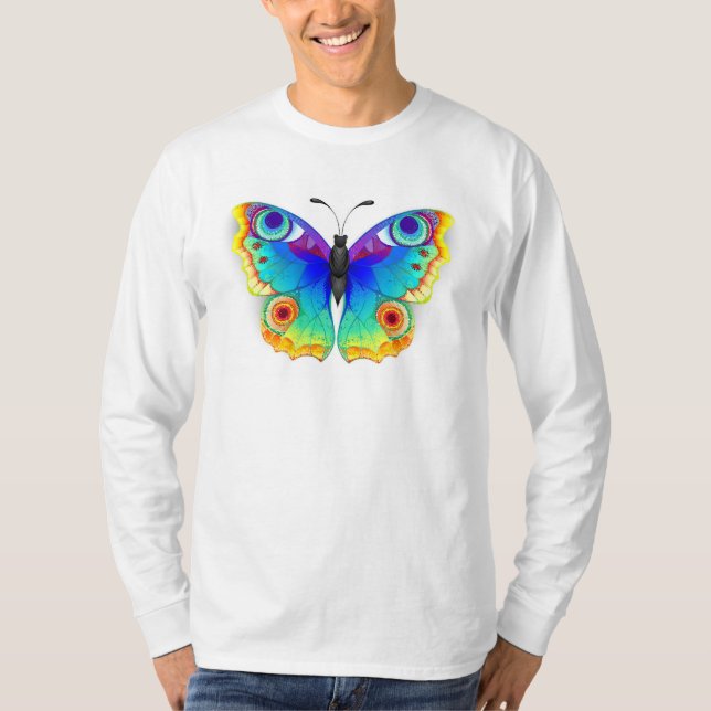 Rainbow Butterfly Peacock Öga T Shirt (Framsida)