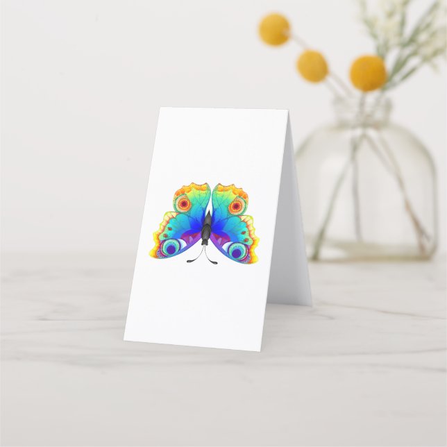 Rainbow Butterfly Peacock Öga Tidsbeställning Kort (Baksida)