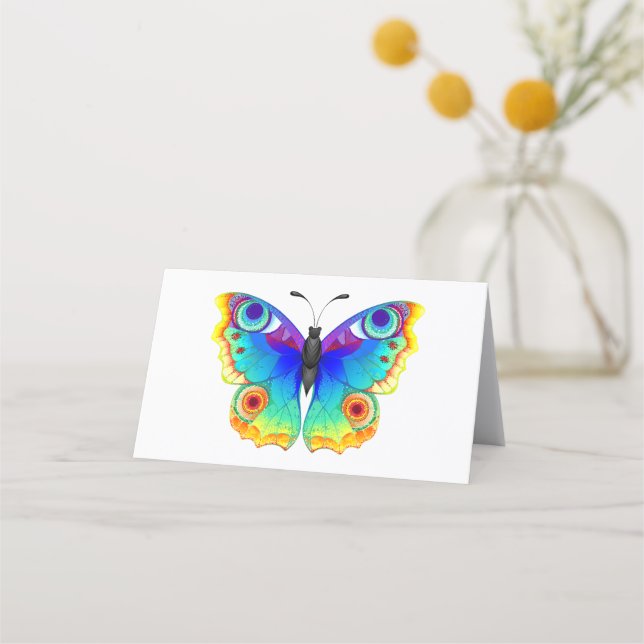 Rainbow Butterfly Peacock Öga Tidsbeställning Kort (Framsida)