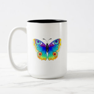 Rainbow Butterfly Peacock Öga Två-Tonad Mugg