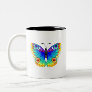 Rainbow Butterfly Peacock Öga Två-Tonad Mugg