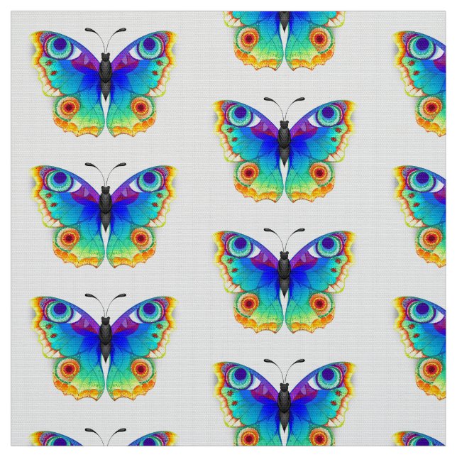 Rainbow Butterfly Peacock Öga Tyg (Provkarta)