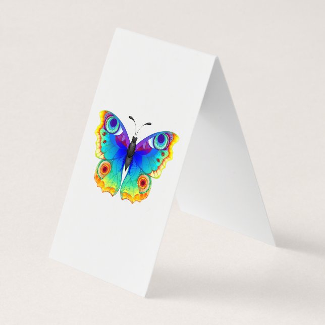 Rainbow Butterfly Peacock Öga Visitkort (Baksida)