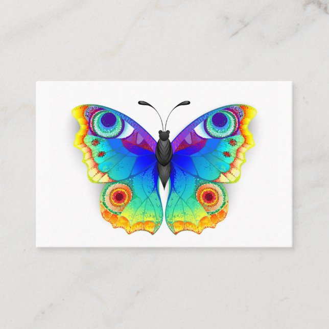 Rainbow Butterfly Peacock Öga Visitkort (Framsida)