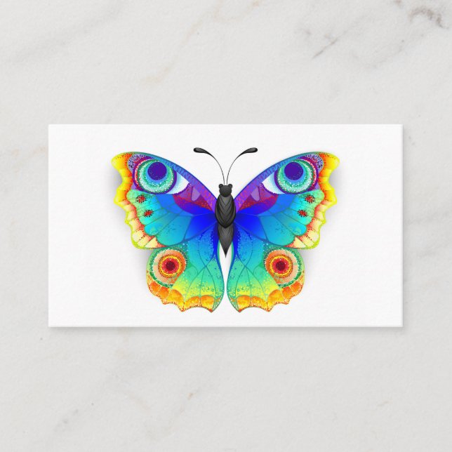 Rainbow Butterfly Peacock Öga Visitkort (Framsida)