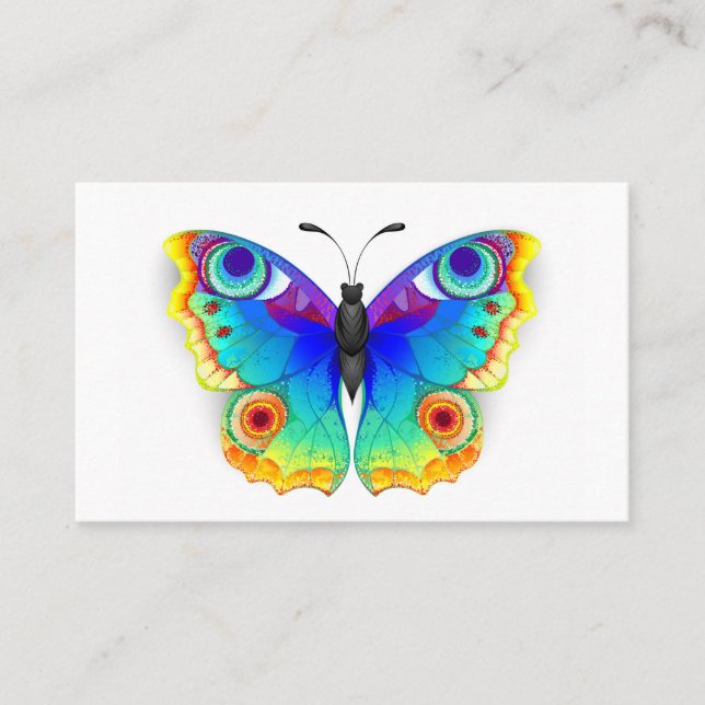 Rainbow Butterfly Peacock Öga Visitkort (Framsida)