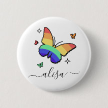 Rainbow Butterfly Personlig Calligraphy Namn