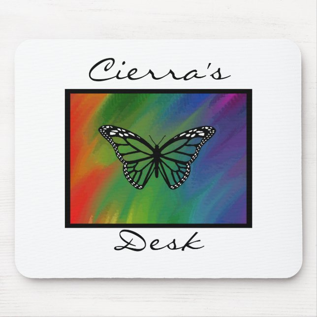 Rainbow Butterfly Personlig Mousepad Musmatta (Framsidan)