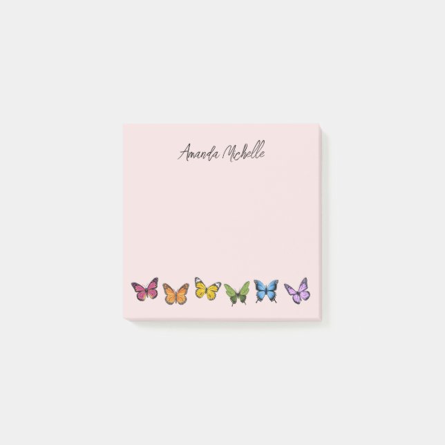 Rainbow Butterfly Personlig Post-it Notes (Framsida)