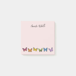 Rainbow Butterfly Personlig Post-it Notes Block