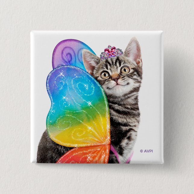 Rainbow Butterfly Princess Kitten Knapp (Framsida)