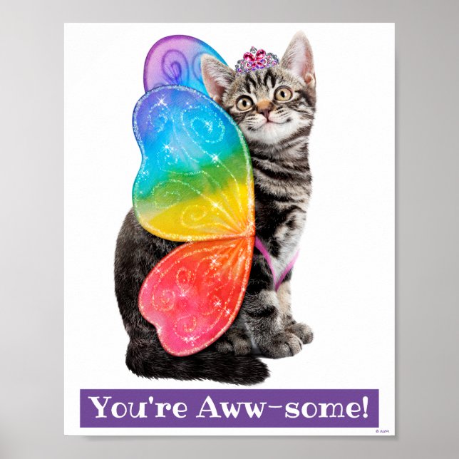 Rainbow Butterfly Princess Kitten Poster (Framsidan)