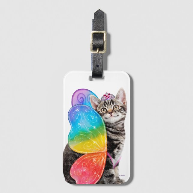 Rainbow Butterfly Prinsessan Kitten Bagagebricka (Framsida vertikal)