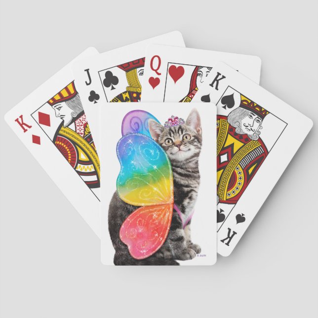 Rainbow Butterfly Prinsessan Kitten Casinokort (Baksidan)