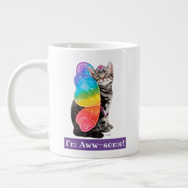 Rainbow Butterfly Prinsessan Kitten Jumbo Mugg (Vänster)