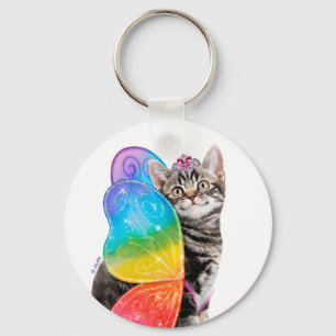 Rainbow Butterfly Prinsessan Kitten Nyckelring