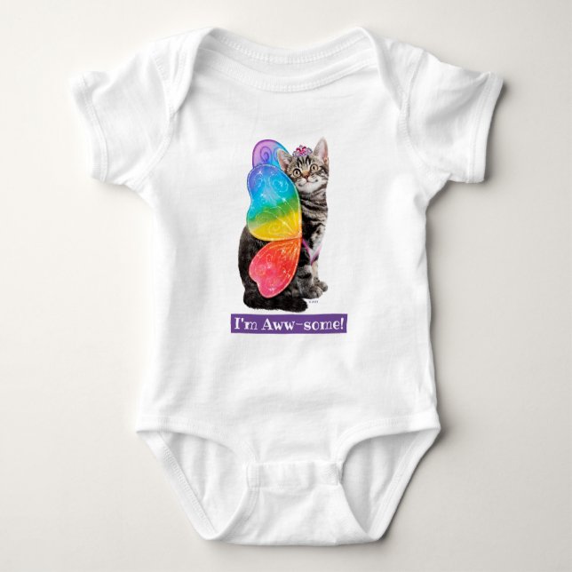 Rainbow Butterfly Prinsessan Kitten T Shirt (Framsida)