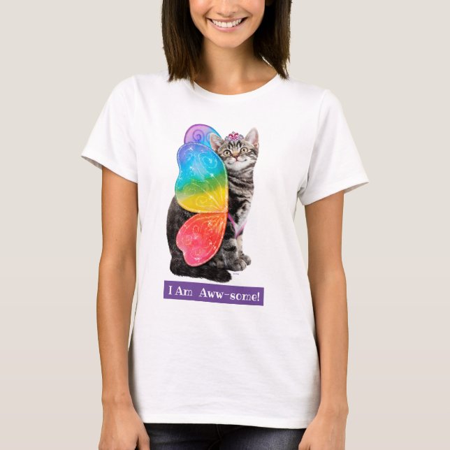 Rainbow Butterfly Prinsessan Kitten T Shirt (Framsida)
