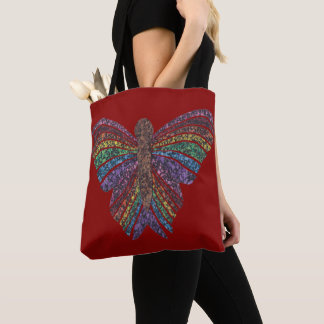 Rainbow Butterfly (red) - Tote Tygkasse