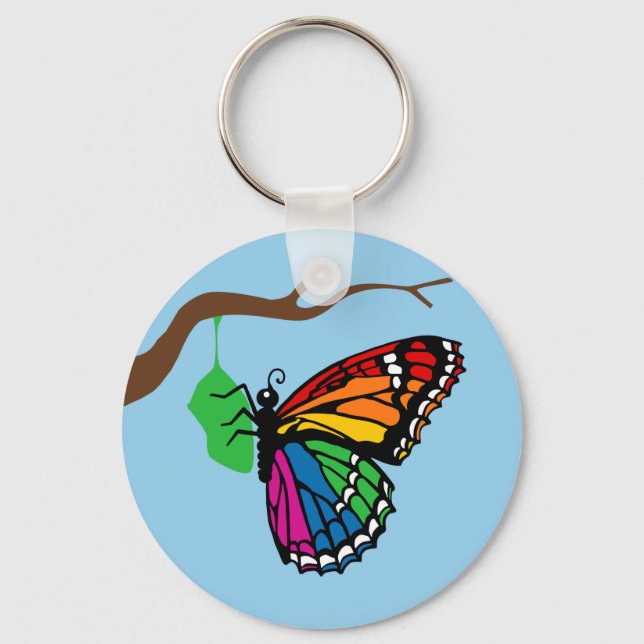 Rainbow Butterfly som kommer från Chrysalis Nyckelring (Framsida)