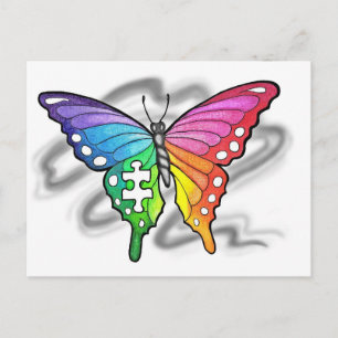 Rainbow Butterfly Vykort