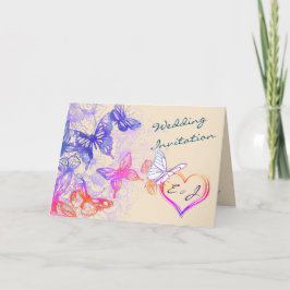 Rainbow Butterfly Wedding bjudande Inbjudan
