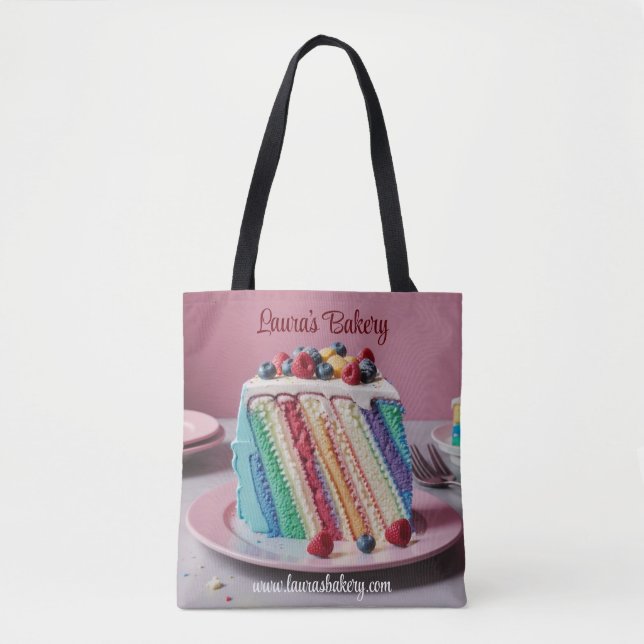 Rainbow Cake Foodie Bagare Handväskor Tygkasse (Framsida)