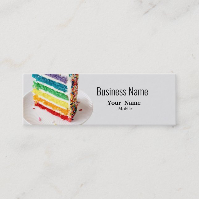 Rainbow Cake Mini Affärskort Visitkort (Framsida)